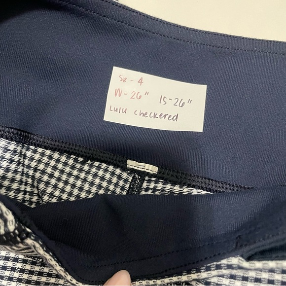 Lululemon Coast To Class Pant Gingham Blue Black White Checkered Leggings | Sz 4 - Picture 13 of 13